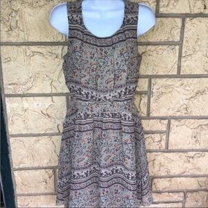 Collective Concepts brown dress sleeveless Boho Small granny core vintage